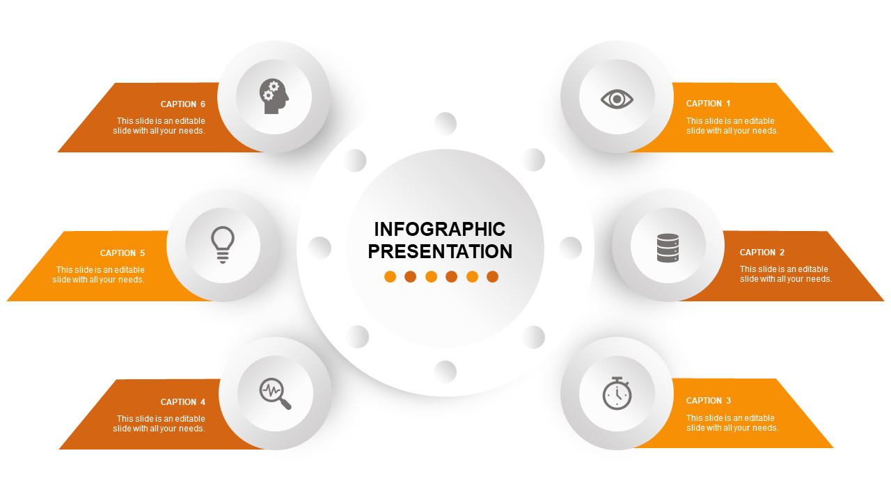 Inventive Infographic Presentation Template with Six Nodes